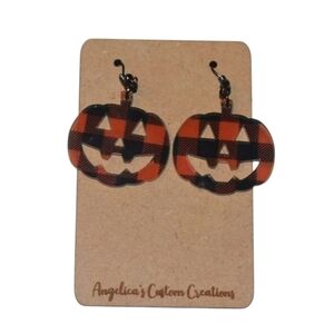 Pumpkin Acrylic Drop Earrings